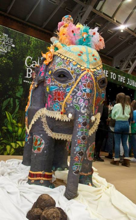 The elephant, built by Dawn Butler, Monkey by Emma Ball and decorated by the team